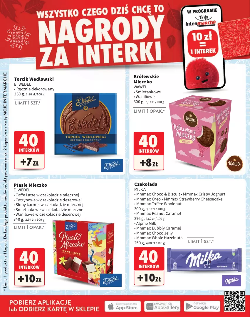 Gazetka promocyjna Intermarche - Katalog nagród - ważna 03.11.2025 do 28.02.2026 - strona 22 - produkty: Czekolada, Deser, E. Wedel, Królewski, Królewskie Mleczko, Milka, Mleczko, Oreo, Ptasie mleczko, Ser, Wawel