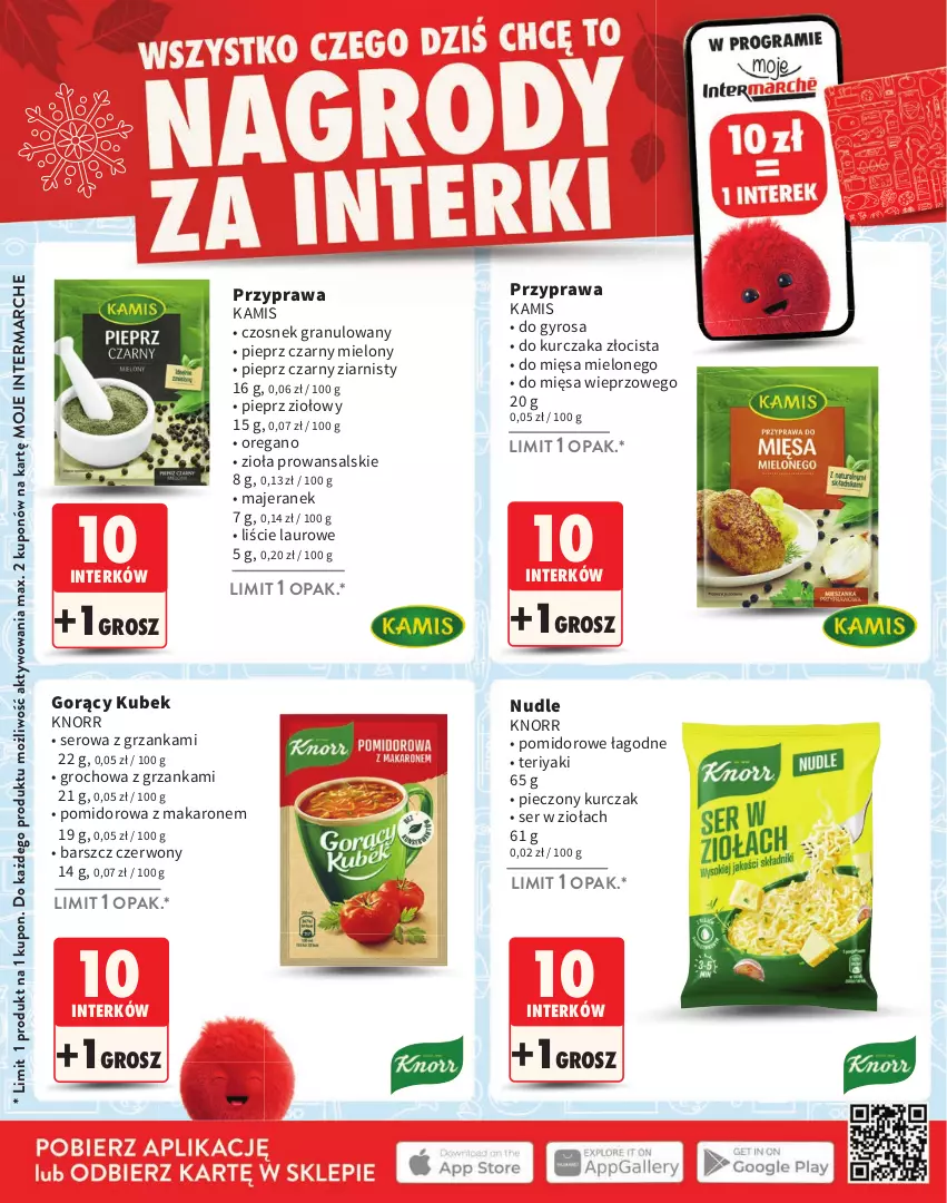 Gazetka promocyjna Intermarche - Katalog nagród - ważna 03.11.2025 do 28.02.2026 - strona 4 - produkty: Czosnek, Czosnek granulowany, Gra, Groch, Gyros, Kamis, Knorr, Kubek, Kurczak, Laur, Makaron, Piec, Pieprz, Ser