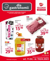 Gazetka promocyjna Selgros - Oferta gastronomiczna - Gazetka - ważna od 19.04 do 19.04.2023 - strona 1 - produkty: Papryka, Cień, Tran, Udziec wołowy, Olej rzepakowy, Olej, LG, Fa
