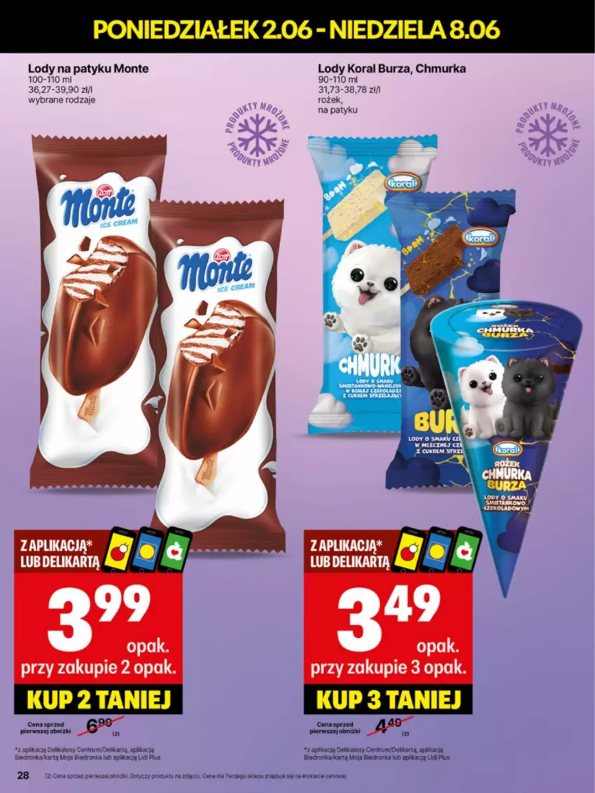 Gazetka promocyjna Delikatesy Centrum - Franczyza DC23 Poniedziałek - ważna 02.06 do 08.06.2025 - strona 28 - produkty: Lody, Monte, Oral B, Rum
