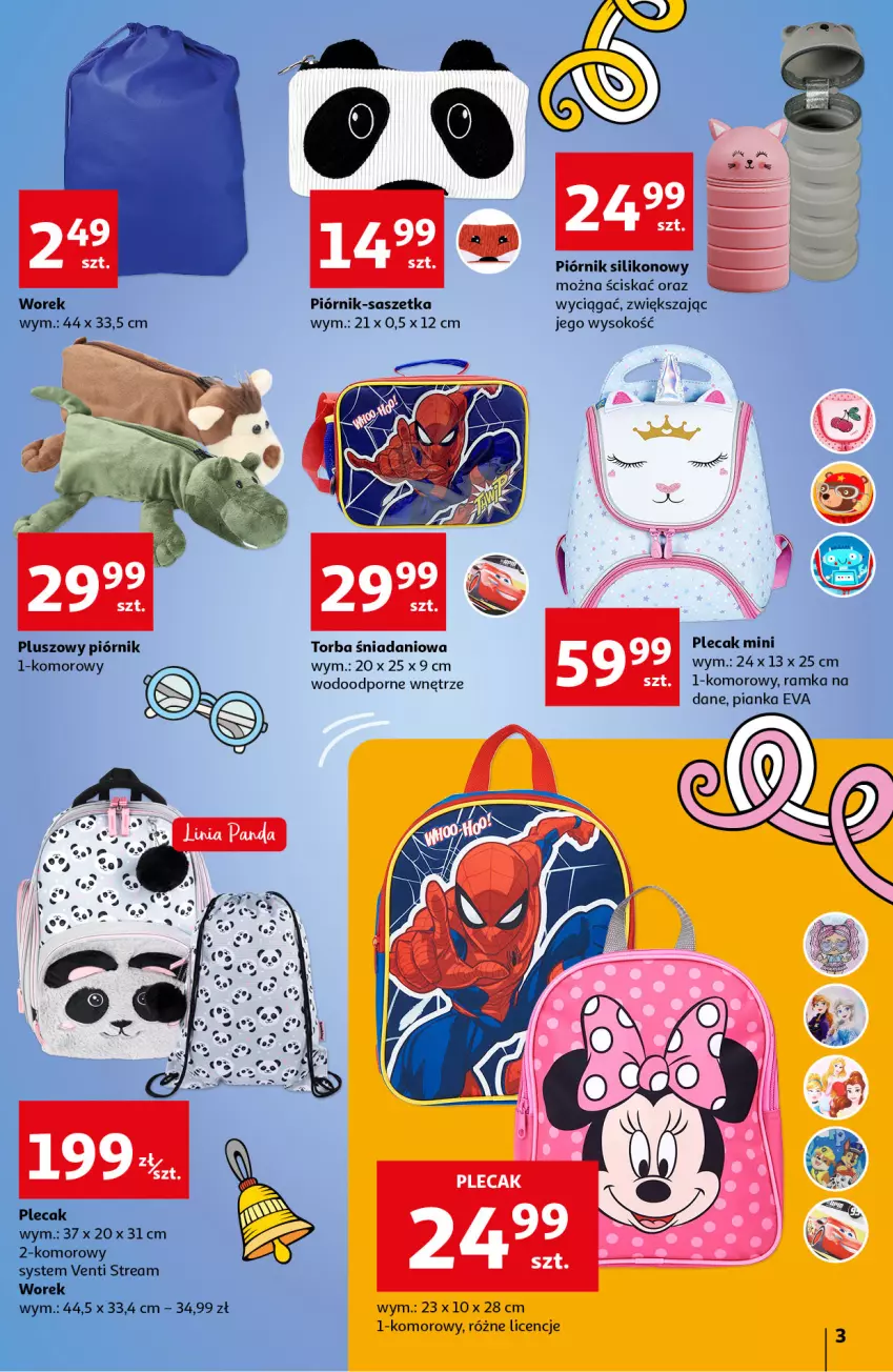 Gazetka promocyjna Auchan - Szkoła Oszczędzania Hipermarkety - ważna 04.08 do 17.08.2022 - strona 3 - produkty: Danio, Piórnik, Plecak, Por, Ramka, Sok, Torba