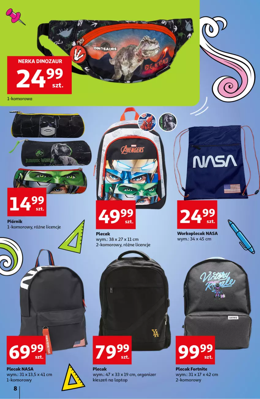 Gazetka promocyjna Auchan - Szkoła Oszczędzania Hipermarkety - ważna 04.08 do 17.08.2022 - strona 8 - produkty: Organizer, Piórnik, Plecak, Top