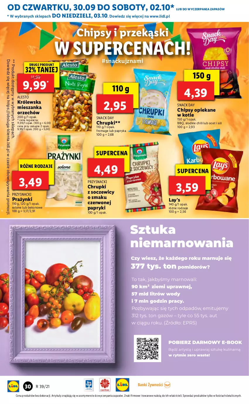 Gazetka promocyjna Lidl - GAZETKA - ważna 30.09 do 03.10.2021 - strona 30 - produkty: Beko, Chipsy, Chrupki, Lay’s, Ocet, Papryka, Przysnacki, Sól