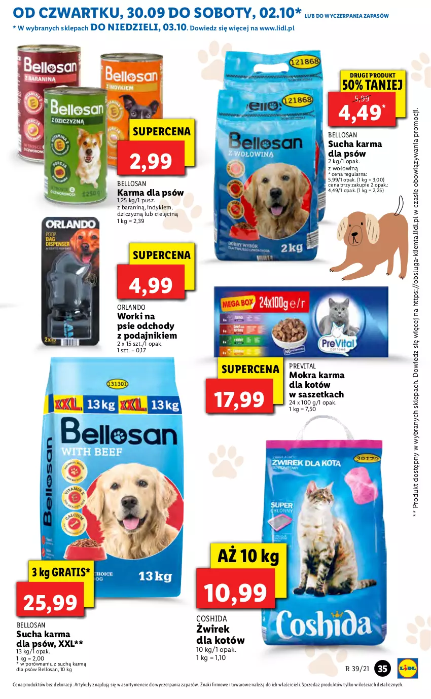 Gazetka promocyjna Lidl - GAZETKA - ważna 30.09 do 03.10.2021 - strona 35 - produkty: Bell, Gra, Mokra karma, Por, Sucha karma