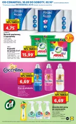 Gazetka promocyjna Lidl - GAZETKA - Gazetka - ważna od 03.10 do 03.10.2021 - strona 47 - produkty: Cif, Coccolino, Spray do czyszczenia, Papier, Mleczko, Płyn do płukania, Ręcznik, Rolki, Flora, Ariel, Kapsułki do prania