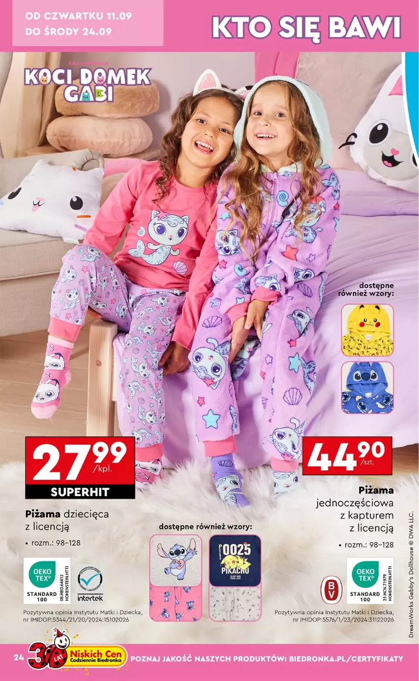 Gazetka promocyjna Biedronka - Okazje Tygodnia - ważna 08.09 do 20.09.2025 - strona 26 - produkty: Dzieci, Piżama