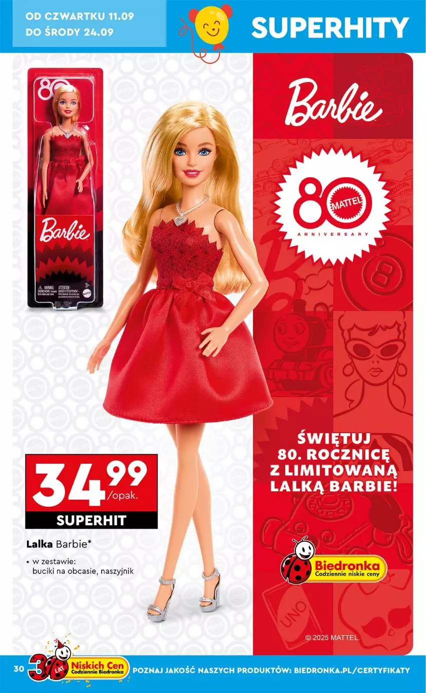 Gazetka promocyjna Biedronka - Okazje Tygodnia - ważna 08.09 do 20.09.2025 - strona 32 - produkty: Barbie, Lalka, Naszyjnik