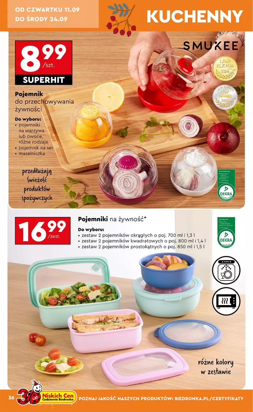 Gazetka promocyjna Biedronka - Okazje Tygodnia - ważna 08.09 do 20.09.2025 - strona 38 - produkty: Maselniczka, Owoce, Pojemnik, Pojemnik do przechowywania, Ser, Warzywa