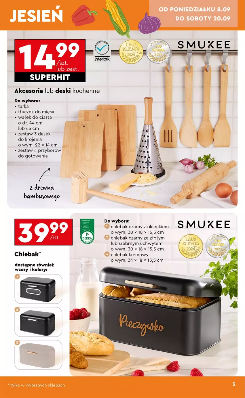 Gazetka promocyjna Biedronka - Okazje Tygodnia - ważna 08.09 do 20.09.2025 - strona 5 - produkty: Chleb, Chlebak, Tarka, Tłuczek, Wałek, Wałek do ciasta