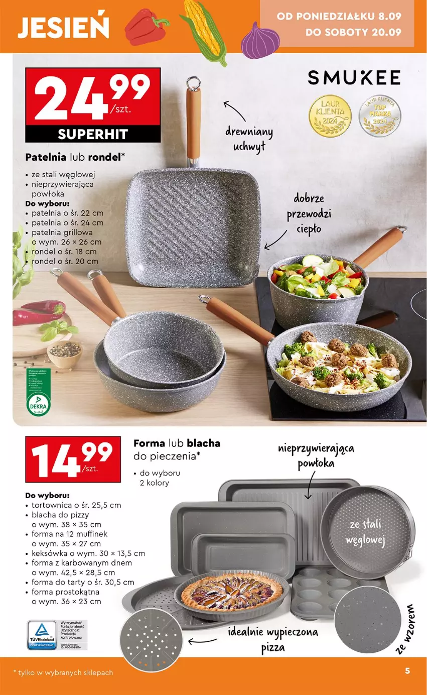 Gazetka promocyjna Biedronka - Okazje Tygodnia - ważna 08.09 do 20.09.2025 - strona 7 - produkty: Grill, Keksówka, Patelnia, Patelnia grillowa, Piec, Pizza, Rondel, Sos, Tortownica
