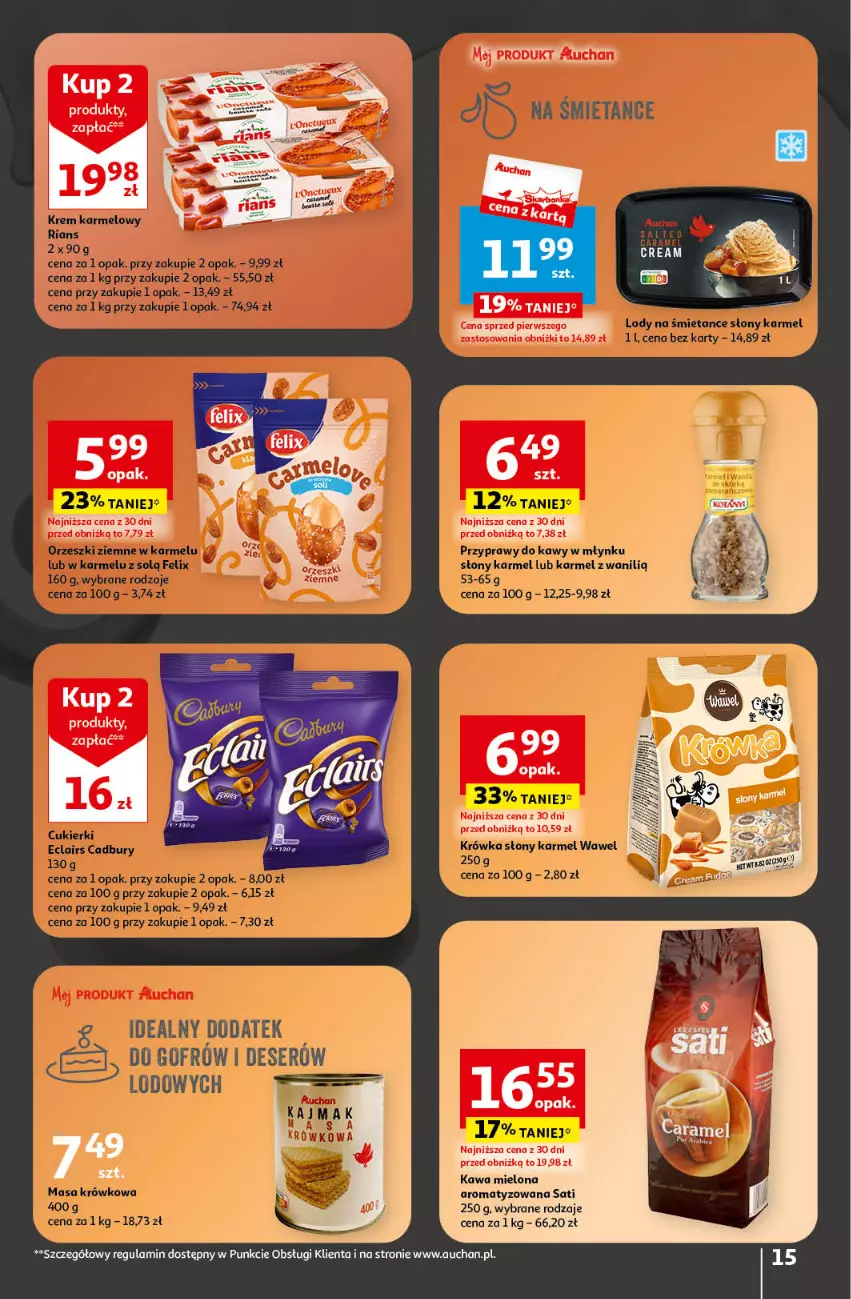 Gazetka promocyjna Auchan - Gazetka z MAŁĄ CENKĄ dźwigniesz więcej! Hipermarket Auchan - ważna 29.02 do 06.03.2024 - strona 15 - produkty: Kawa, Kawa mielona, Sati