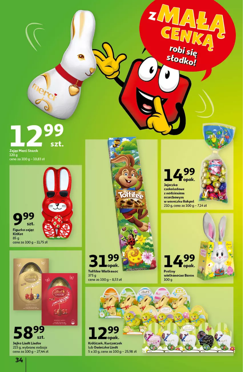 Gazetka promocyjna Auchan - Gazetka z MAŁĄ CENKĄ dźwigniesz więcej! Hipermarket Auchan - ważna 29.02 do 06.03.2024 - strona 34 - produkty: Lindor, Lindt, Praliny, Toffifee