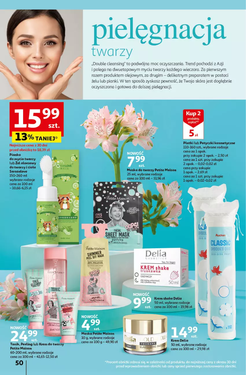 Gazetka promocyjna Auchan - Gazetka z MAŁĄ CENKĄ dźwigniesz więcej! Hipermarket Auchan - ważna 29.02 do 06.03.2024 - strona 50 - produkty: Fa, Krem do twarzy, Maska, Olej, Patyczki kosmetyczne, Peeling, Tonik