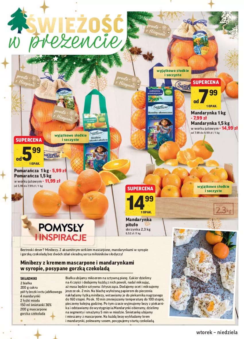 Gazetka promocyjna Intermarche - Gazetka promocyjna - ważna 14.12 do 19.12.2021 - strona 10 - produkty: Aksam, Bezy, Cukier, Czekolada, Deser, Mandarynki, Mascarpone, Mikser, Ocet, Olej, Papier, Piec, Piekarnik, Ser, Sos, Syrop, Top