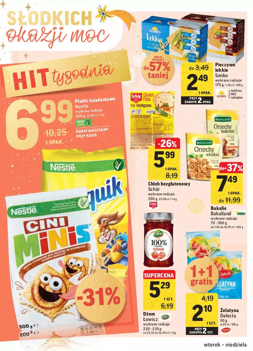 Gazetka promocyjna Intermarche - Gazetka promocyjna - ważna 14.12 do 19.12.2021 - strona 34 - produkty: Bakalland, Chleb, Chleb bezglutenowy, Danio, Delecta, Dżem, Gra, Piec, Pieczywo, Sonko