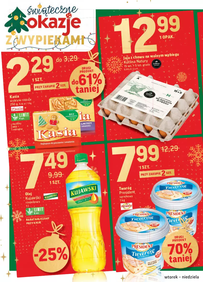 Gazetka promocyjna Intermarche - Gazetka promocyjna - ważna 14.12 do 19.12.2021 - strona 4 - produkty: Jaja, Kasia, Kotlin, Kujawski, Olej, Twaróg