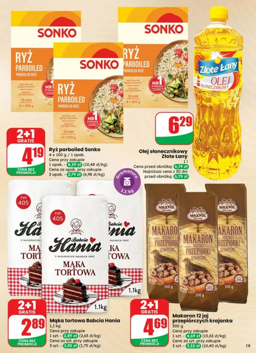 Gazetka promocyjna Dino - ważna 02.07 do 08.07.2025 - strona 11 - produkty: Mąka, Mąka tortowa, Makaron, Olej, Olej słonecznikowy, Ryż, Ryż parboiled, Sonko
