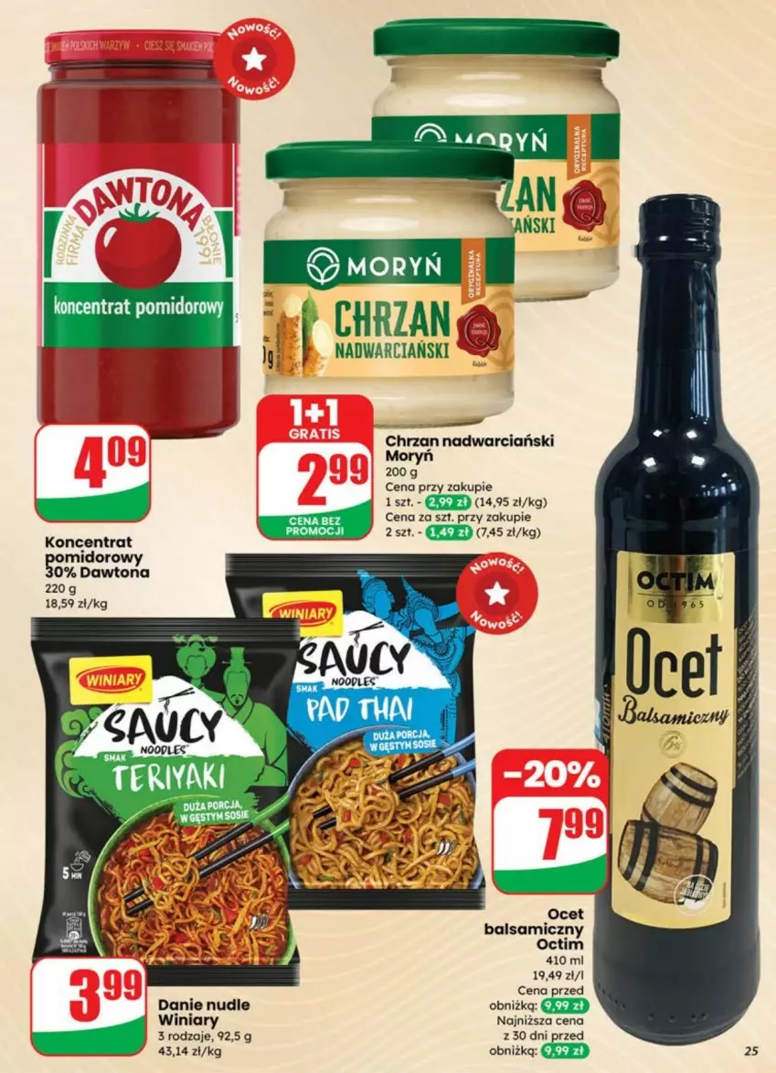 Gazetka promocyjna Dino - ważna 02.07 do 08.07.2025 - strona 18 - produkty: Dawtona, Ocet, Ocet balsamiczny, Winiary