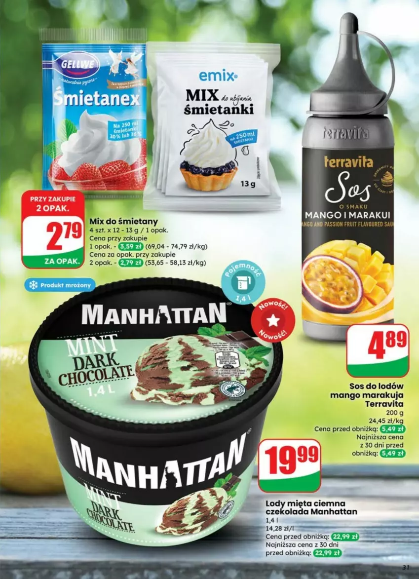 Gazetka promocyjna Dino - ważna 02.07 do 08.07.2025 - strona 25 - produkty: Czekolada, Fa, Lody, Mango, Mięta, Sos