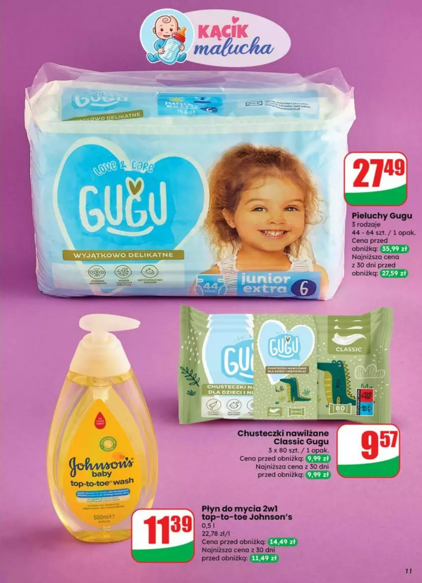 Gazetka promocyjna Dino - ważna 02.07 do 08.07.2025 - strona 3 - produkty: Chusteczki, Johnson's, Pieluchy, Płyn do mycia, Top