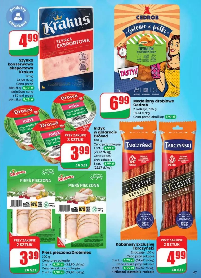 Gazetka promocyjna Dino - ważna 02.07 do 08.07.2025 - strona 42 - produkty: Drobimex, Gala, Gra, Kabanos, Krakus, Lion, Piec, Por, Ser, Sok, Sport, Szynka, Szynka konserwowa