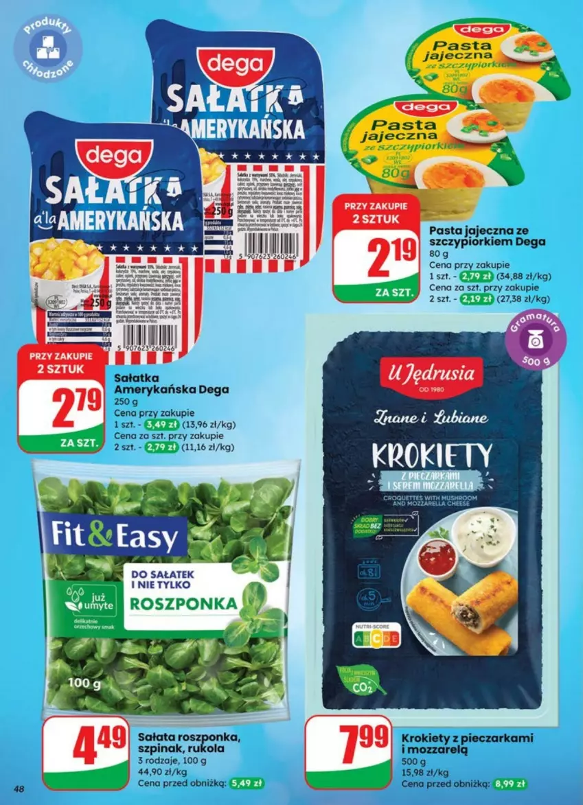 Gazetka promocyjna Dino - ważna 02.07 do 08.07.2025 - strona 43 - produkty: Dega, Fa, Krokiety, Mozzarella, Mus, Piec, Pieczarka, Por, Roszponka, Rukola, Ryż, Sałat, Szpinak