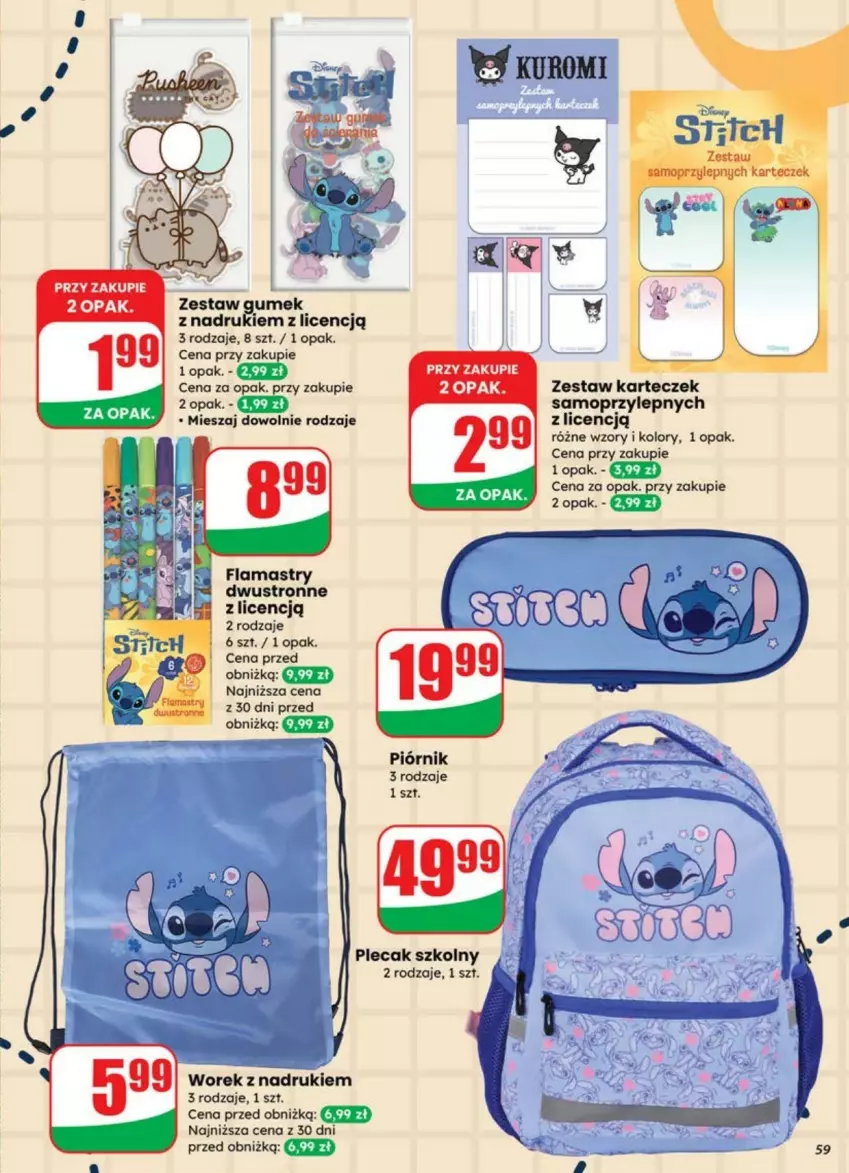 Gazetka promocyjna Dino - ważna 02.07 do 08.07.2025 - strona 55 - produkty: Flamastry, Piórnik, Plecak