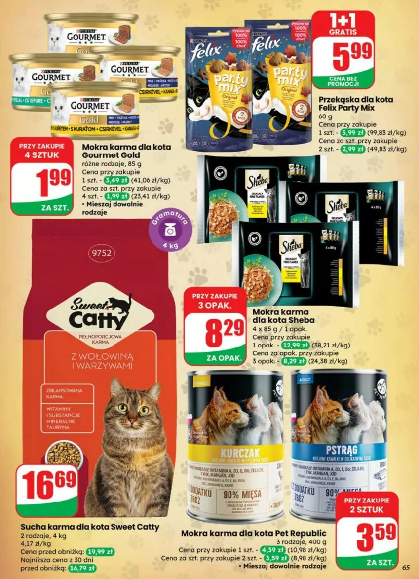 Gazetka promocyjna Dino - ważna 02.07 do 08.07.2025 - strona 62 - produkty: Fa, Felix, Gourmet Gold, Mokra karma, Sheba, Sucha karma