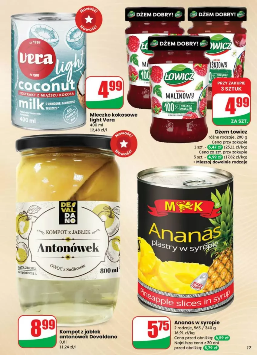 Gazetka promocyjna Dino - ważna 02.07 do 08.07.2025 - strona 9 - produkty: Ananas, Dżem, Kokos, Mleczko, Syrop