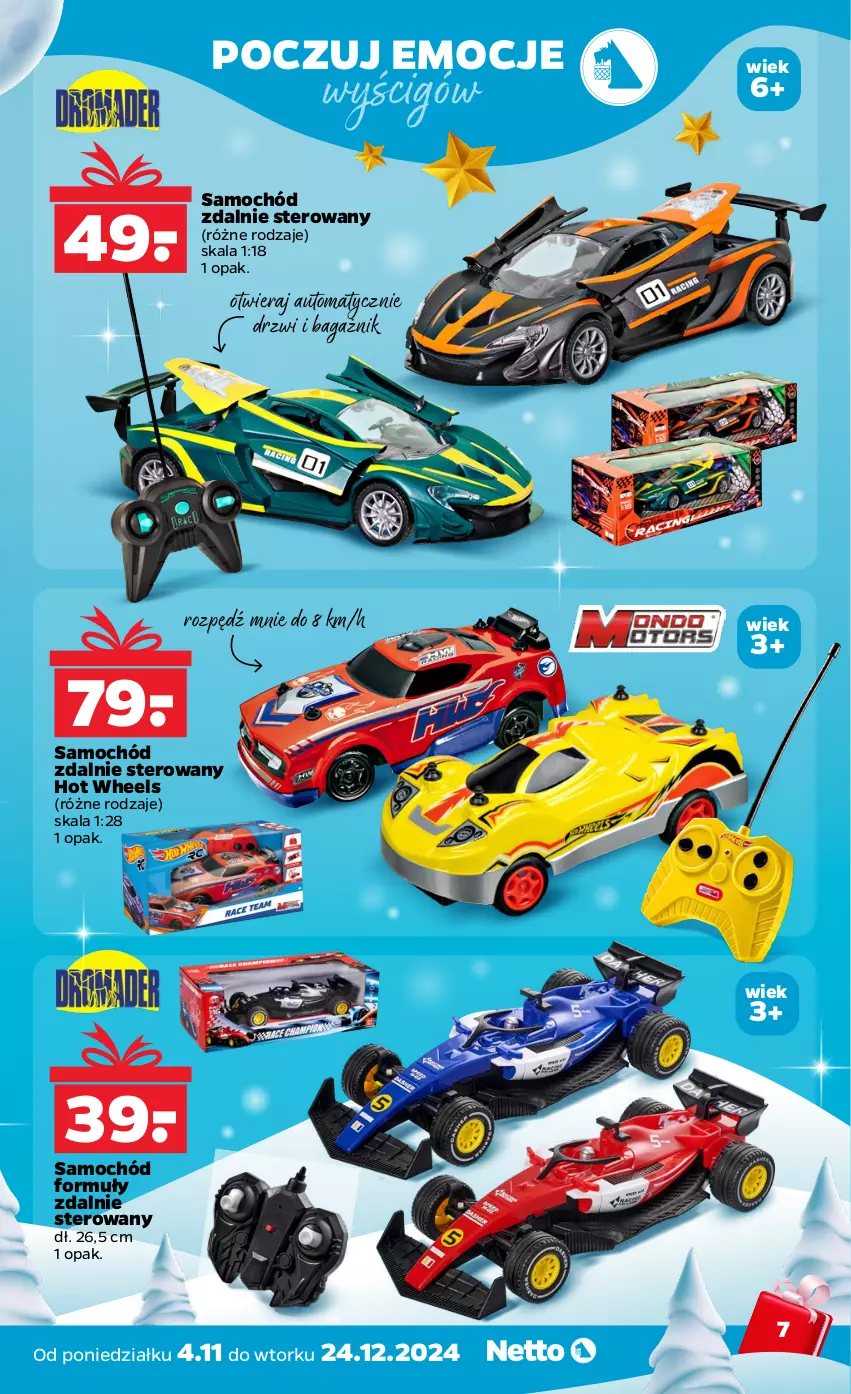 Gazetka promocyjna Netto - Katalog Zabawki 2024 - ważna 04.11 do 24.12.2024 - strona 7 - produkty: Drzwi, Hot Wheels, Samochód