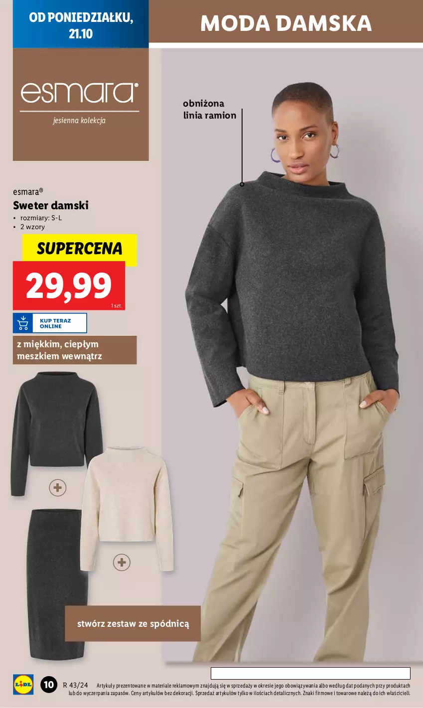 Gazetka promocyjna Lidl - GAZETKA - ważna 21.10 do 26.10.2024 - strona 10 - produkty: Moda, Sweter