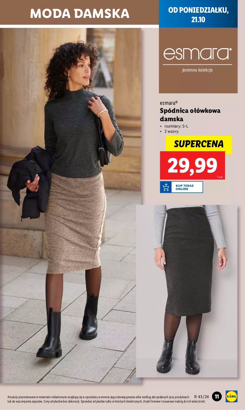 Gazetka promocyjna Lidl - GAZETKA - ważna 21.10 do 26.10.2024 - strona 11 - produkty: Moda, Spódnica