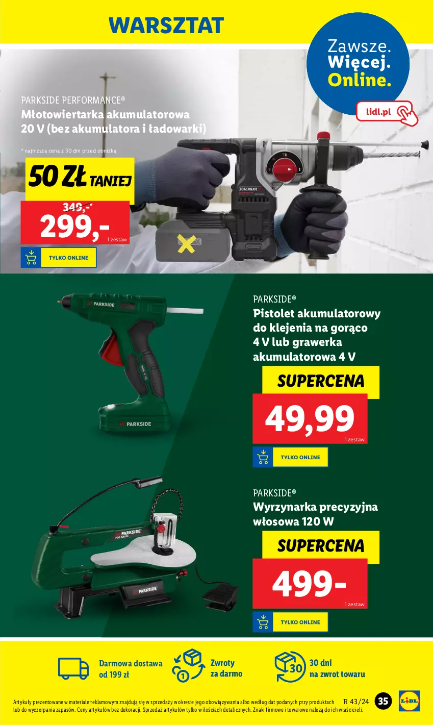 Gazetka promocyjna Lidl - GAZETKA - ważna 21.10 do 26.10.2024 - strona 37 - produkty: Akumulator, Gra, Klej, Młot, Młotowiertarka, Parkside, Pistolet, Tarka, Wiertarka, Wyrzynarka