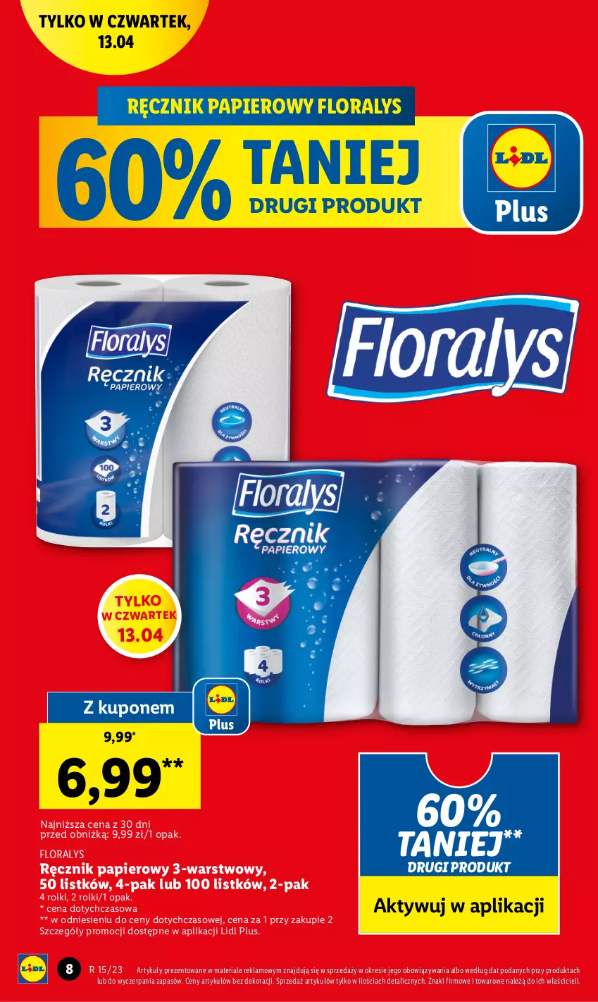 Gazetka promocyjna Lidl - GAZETKA - ważna 13.04 do 15.04.2023 - strona 10 - produkty: Flora, Papier, Ręcznik, Rolki