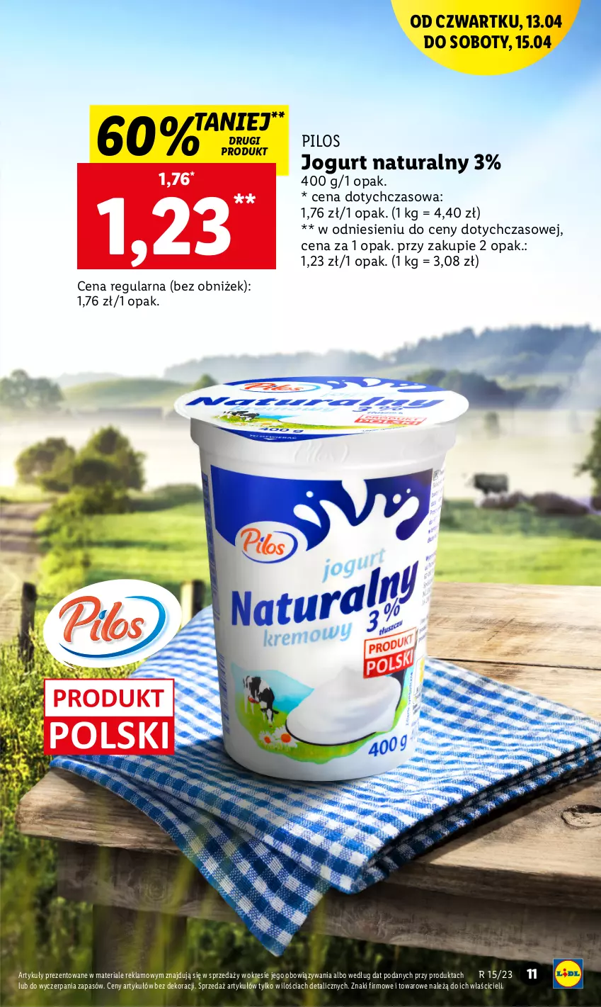 Gazetka promocyjna Lidl - GAZETKA - ważna 13.04 do 15.04.2023 - strona 13 - produkty: Jogurt, Jogurt naturalny, Pilos