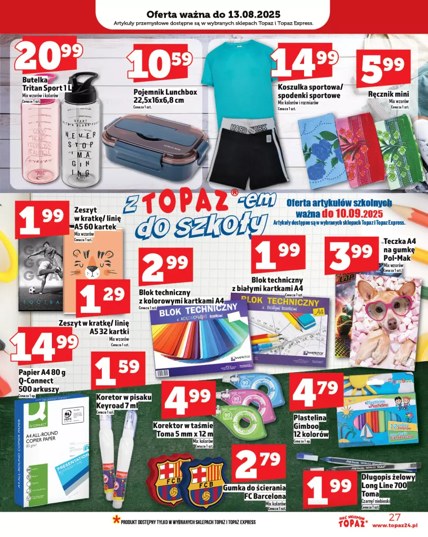Gazetka promocyjna Topaz - Gazetka - ważna 07.08 do 13.08.2025 - strona 27 - produkty: Gin, Kosz, Koszulka, Koszulka sportowa, Papier, Pojemnik, Por, Sport, Top