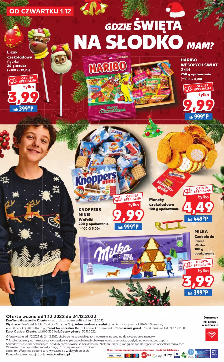 Gazetka promocyjna Kaufland - Oferta ważna od  01.12.2022 do 24.12.2022 lub do wyczerpania zapasów - ważna 01.12 do 24.12.2022 - strona 14 - produkty: Czekolada, Dres, Gra, Haribo, Knoppers, Milka