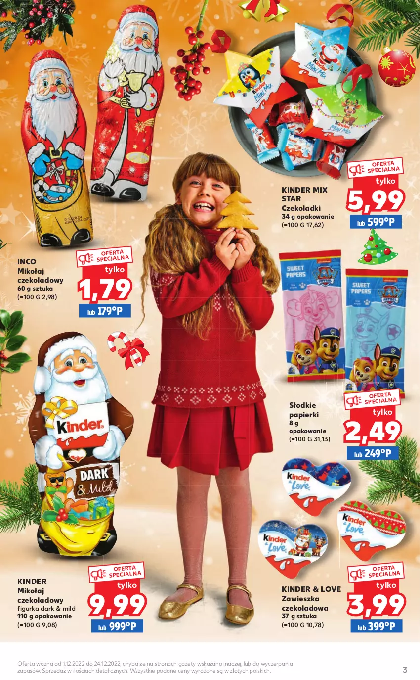 Gazetka promocyjna Kaufland - Oferta ważna od  01.12.2022 do 24.12.2022 lub do wyczerpania zapasów - ważna 01.12 do 24.12.2022 - strona 15 - produkty: Kinder, Papier