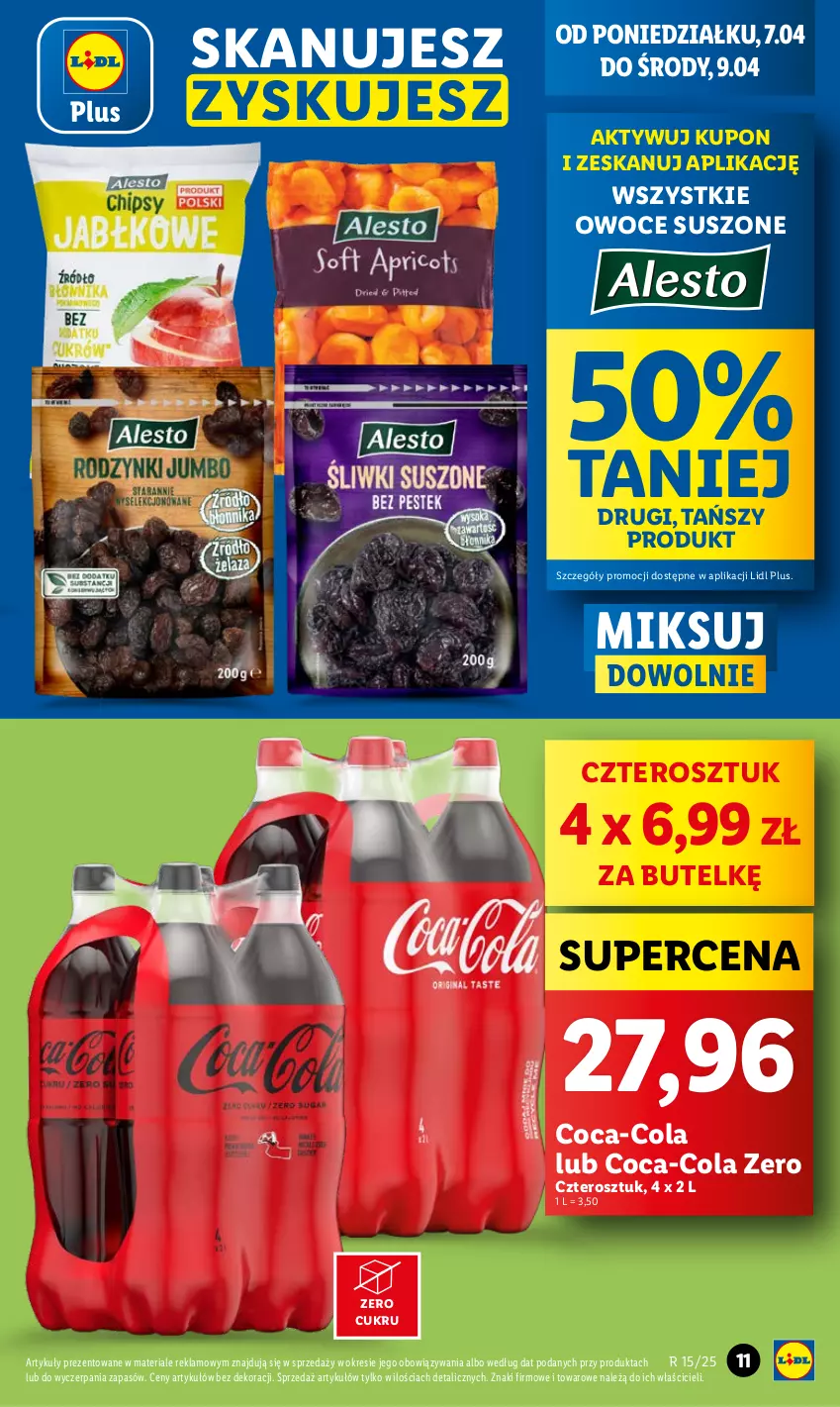 Gazetka promocyjna Lidl - GAZETKA - ważna 07.04 do 09.04.2025 - strona 13 - produkty: Coca-Cola, Owoce, Owoce suszone