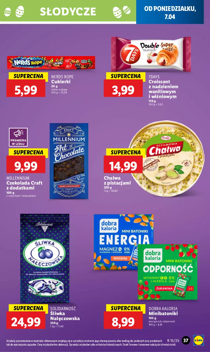 Gazetka promocyjna Lidl - GAZETKA - ważna 07.04 do 09.04.2025 - strona 41 - produkty: Baton, Chałwa, Croissant, Cukier, Cukierki, Czekolada, Por, Tonik