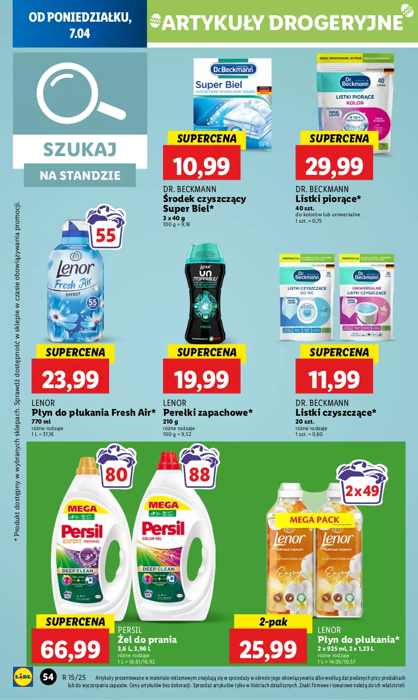 Gazetka promocyjna Lidl - GAZETKA - ważna 07.04 do 09.04.2025 - strona 58 - produkty: Lenor, Perełki zapachowe, Persil, Płyn do płukania