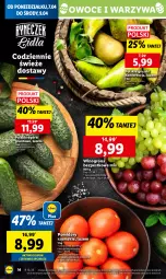 Gazetka promocyjna Lidl - GAZETKA - Gazetka - ważna od 09.04 do 09.04.2025 - strona 16 - produkty: Warzywa, Gruszki, Winogrona, Winogrona bezpestkowe, Owoce, Wino, Grunt, Pomidory