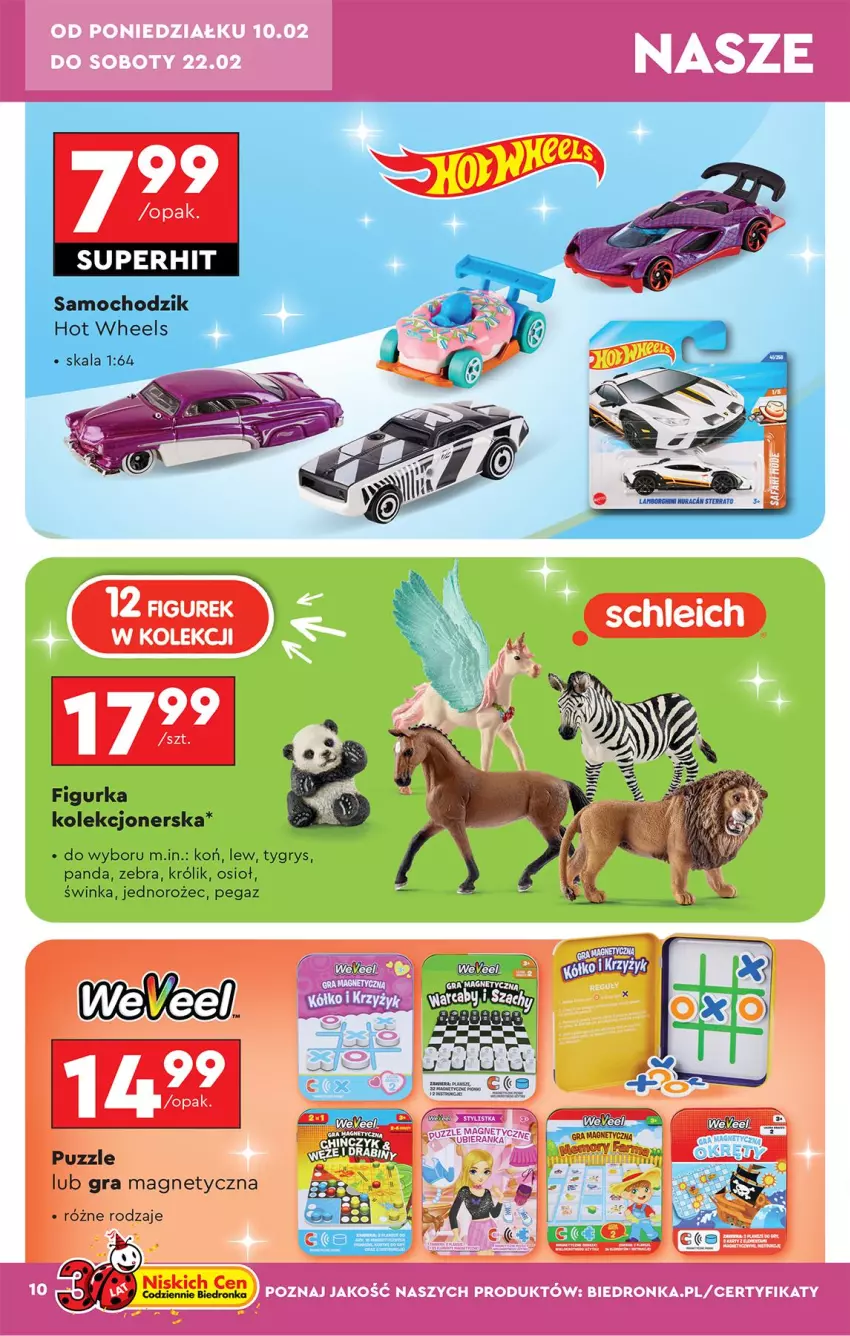 Gazetka promocyjna Biedronka - Okazje Tygodnia - ważna 08.02 do 22.02.2025 - strona 10 - produkty: Chodzik, Gra, Gry, Hot Wheels, Inka, Jednorożec, Królik, Panda, Puzzle