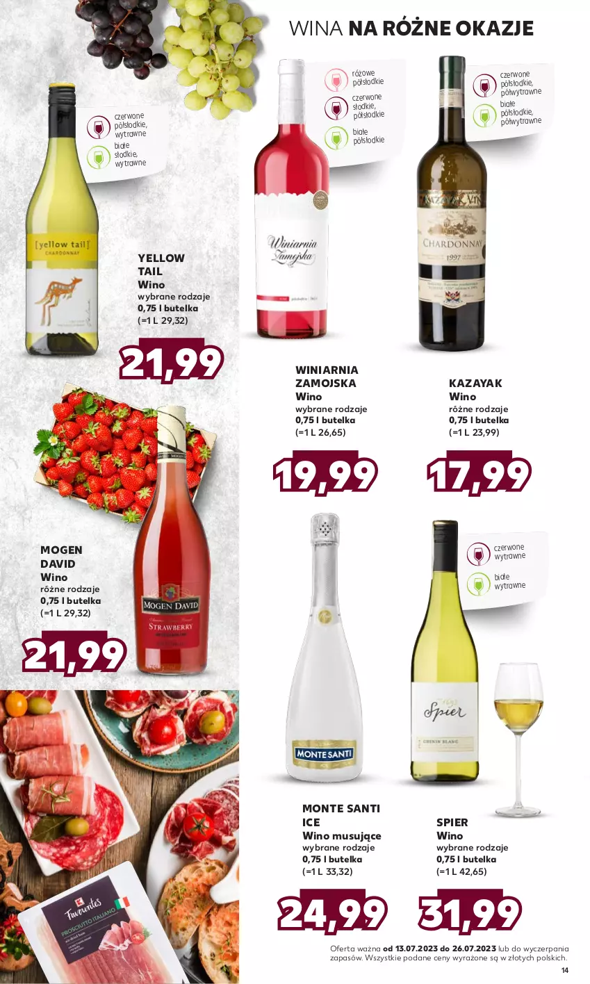 Gazetka promocyjna Kaufland - Barek Kauflandu - ważna 13.07 do 26.07.2023 - strona 14 - produkty: Mogen David, Monte, Monte Santi, Mus, Winiarnia Zamojska, Wino, Wino białe, Wino musujące