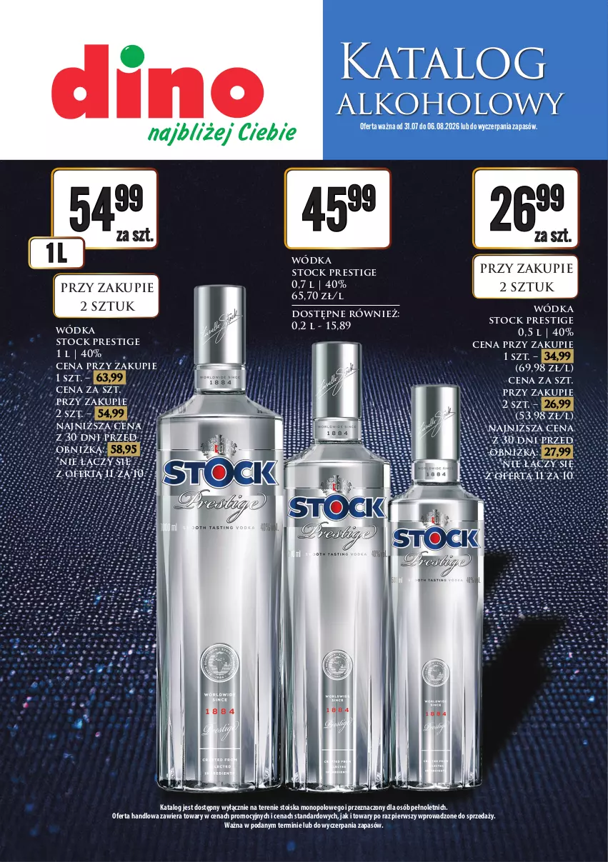 Gazetka promocyjna Dino - Katalog alkoholowy - ważna 31.07 do 06.08.2026 - strona 1 - produkty: Stock, Wódka