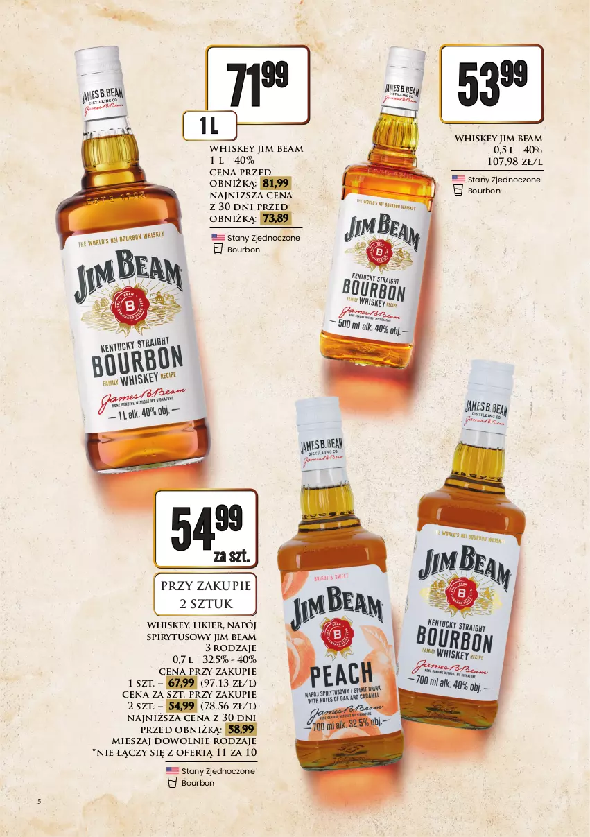 Gazetka promocyjna Dino - Katalog alkoholowy - ważna 31.07 do 06.08.2026 - strona 5 - produkty: Bourbon, Jim Beam, Likier, Napój, Whiskey