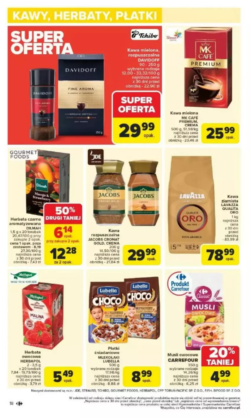 Gazetka promocyjna Carrefour - ważna 17.03 do 22.03.2025 - strona 13 - produkty: Bell, Bella, Cif, Fa, Gra, Herbapol, Herbata, Herbata czarna, Jacobs, Kawa, Kawa mielona, Lavazza, Lubella, Mus, Por, Tchibo