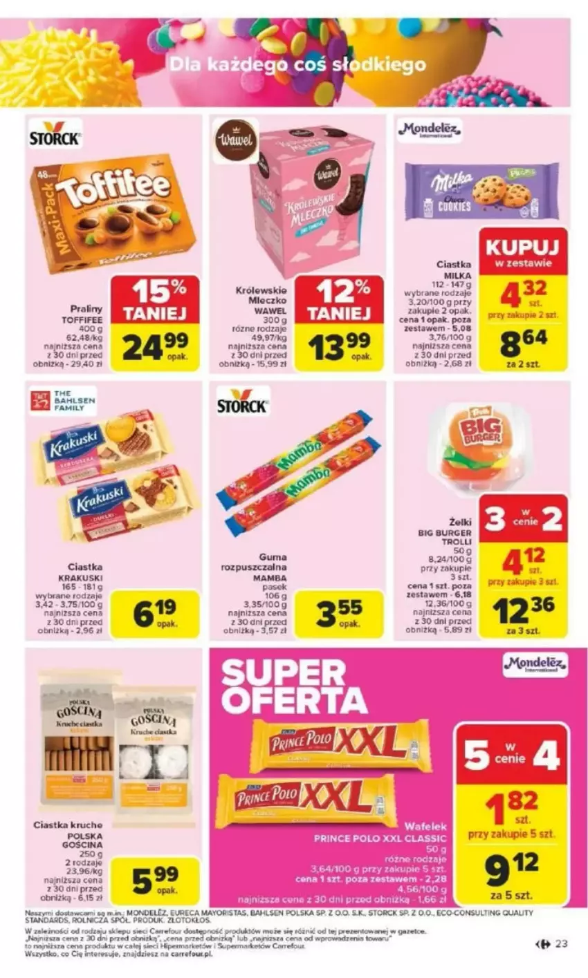 Gazetka promocyjna Carrefour - ważna 17.03 do 22.03.2025 - strona 18 - produkty: Burger, Ciastka, Krakus, Krakuski, Miecz, Pasek, Por, Toffifee, Wawel