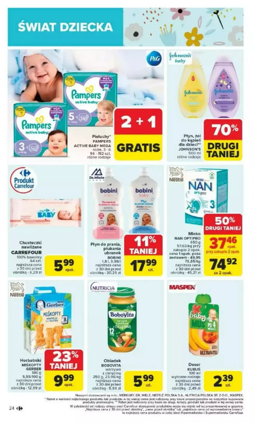 Gazetka promocyjna Carrefour - ważna 17.03 do 22.03.2025 - strona 19 - produkty: BoboVita, Deser, Dzieci, Gerber, Herbatniki, Kasia, NAN Optipro, Pampers, Rama, Ser