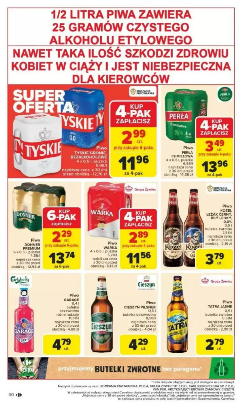 Gazetka promocyjna Carrefour - ważna 17.03 do 22.03.2025 - strona 26 - produkty: Carlsberg, Fa, Kozel, Piwo, Pur, Tatra